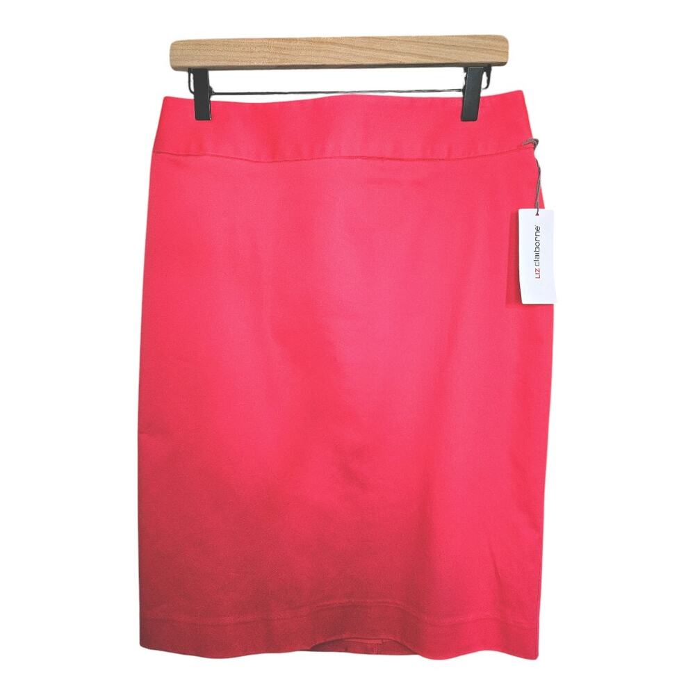 NEW Liz Claiborne Women's Coral Pink Pencil Skirt Stretch Size 6